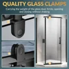 36.5 in. W X 72 in. H Shower Doors, 1/4" Clear Glass, Black Finish, Base Not Included, Corner Pivot Shower Doors 3