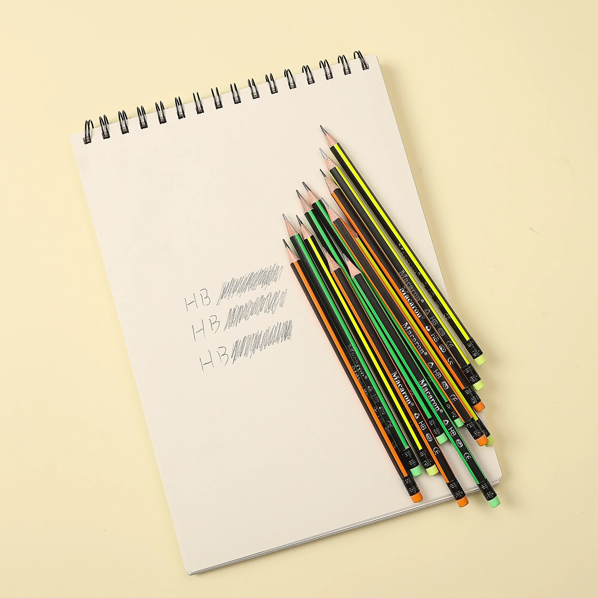 12pcs Box Wooden Lead Pencils with Top Eraser Triangle Comfortable Grip HB Pencil for School Office Writing Supplies Stationery 2