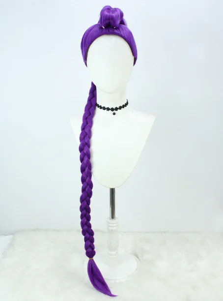 Purple cosplay wig front view