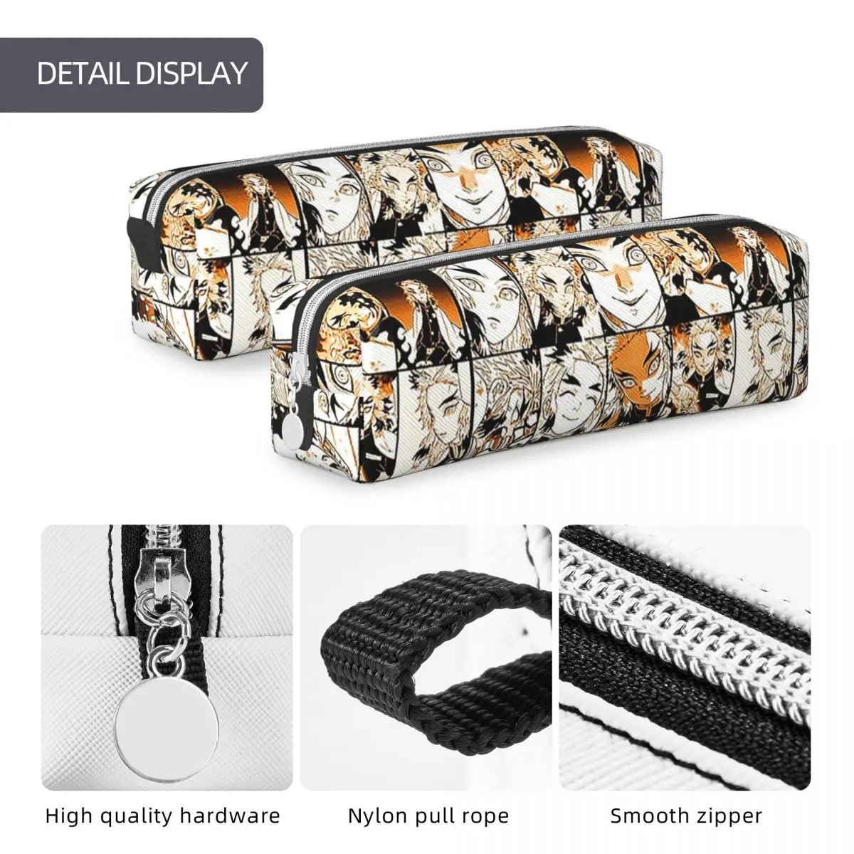 Rengoku Kyoujurou Demon Slayers Pencil Case Anime Comic Pen Bags Student Large Storage School Supplies Gift Pencilcases