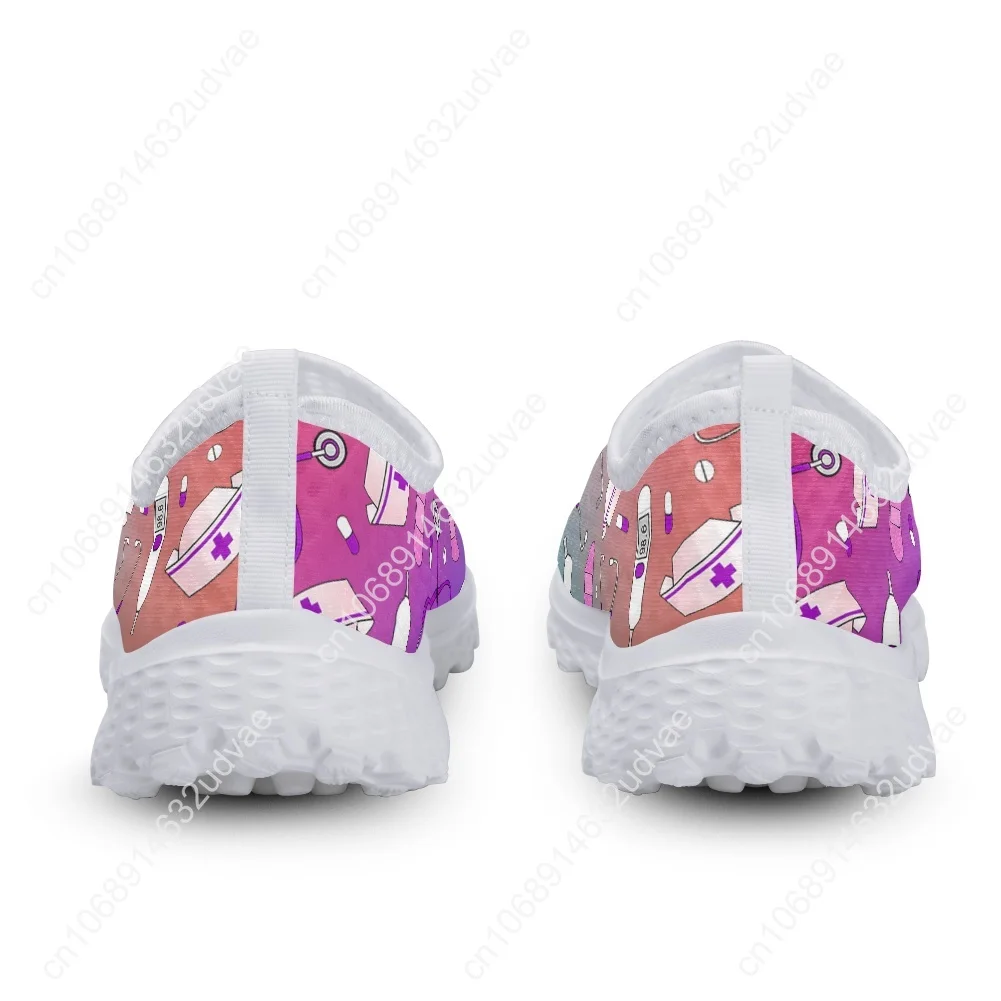 Gradient Sketch Nurse Women Shoes Summer Comfortable Flats Nursing Design Shoes Medical Print Slip-on Loafers Mujer