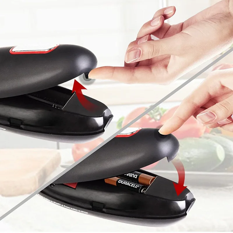 Ouvre-boîte électrique Mini One Touch Automatique Bords lisses Bocal Peut Toucher Pas de bords tranchants Ouvre-bocal portatif Outil de bar de cuisine_voghion.com