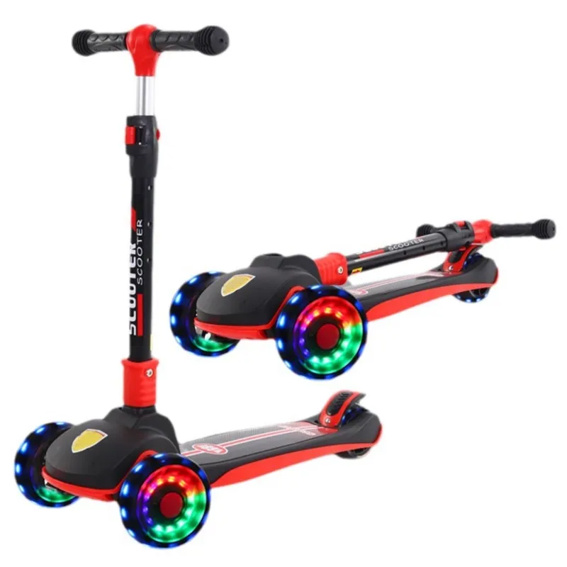 Children's Scooter 1-6-12 Folding High Skateboard Folding Flash Three-in-One Men and Women Baby's Toy Kids Scooter