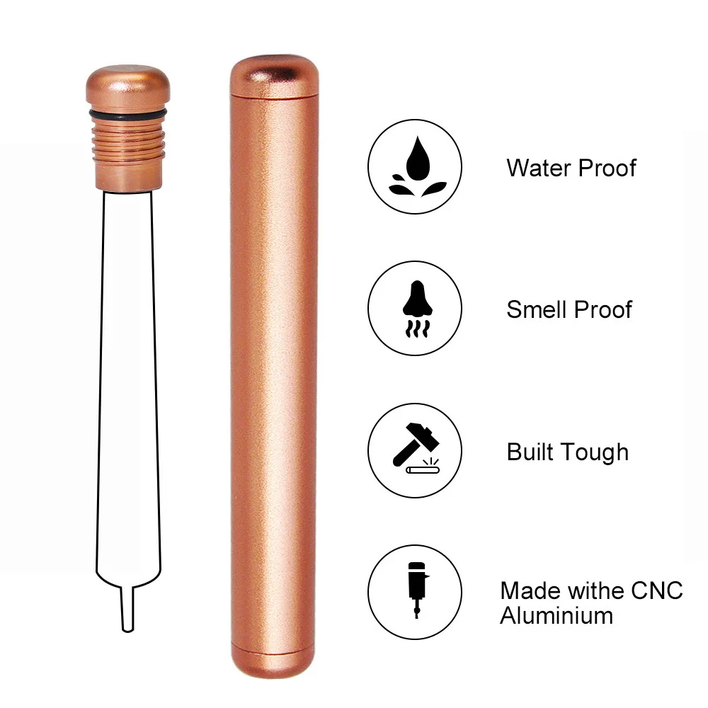 2pcs Metal Tube Storage Container 110mm King Size Holder Airtight Waterproof Smoking Accessories Gift for Men 3