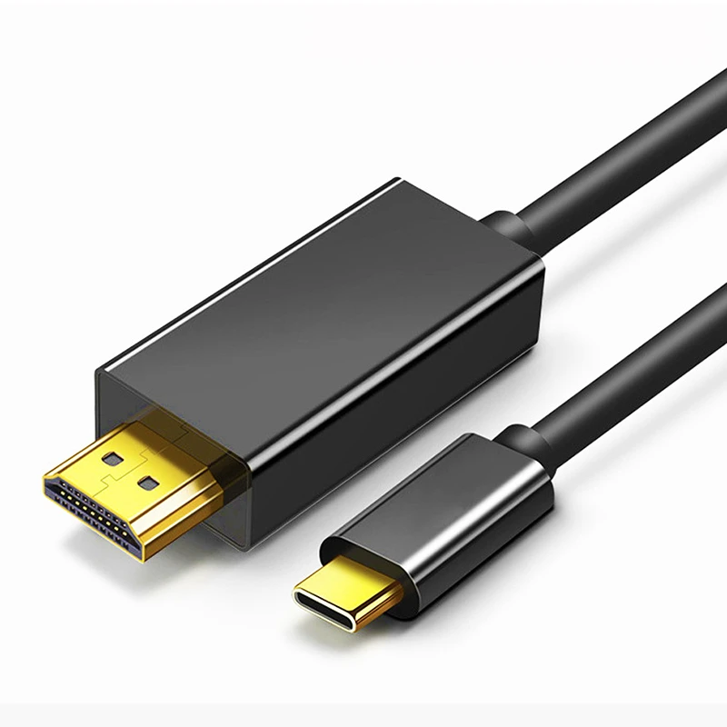Cabo compatível tipo c para hdmi 4k60hz, cabo co-screen de alta definição abs 4k para monitor mac ipad pro macbook air chromebook tv
