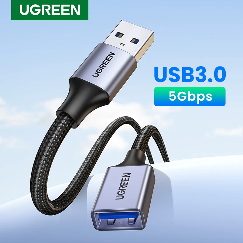 UGREEN USB 연장 케이블 스마트 노트북 PC TV 용 USB 3.0 케이블 Xbox One SSD USB 3.0 2.0 연장 코드 미니 고속 속도 케이블