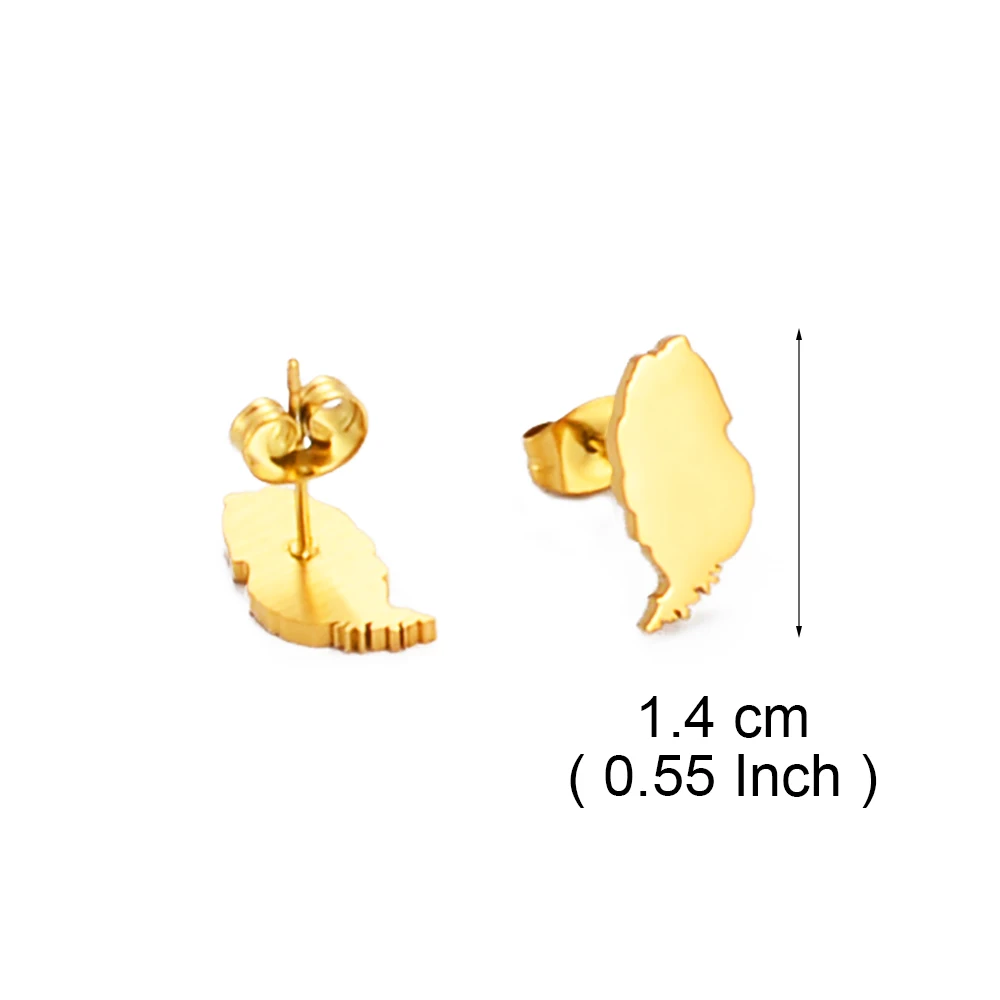 Anniyo Grenada Stud Earrings for Women Girls Stainless Steel Caribbean Sea Jewelry #322601 3