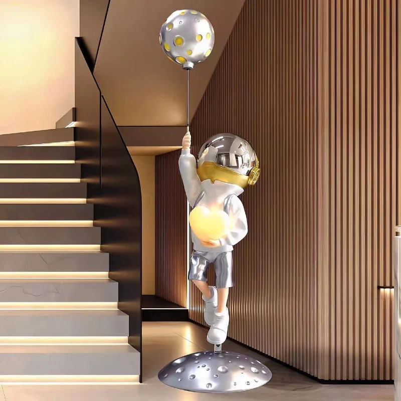 Astronaut Floor Lamp, Cartoon Ornament, Large Home Decoration for Living Room Entrance, TV Cabinet, Can Emit Light 2
