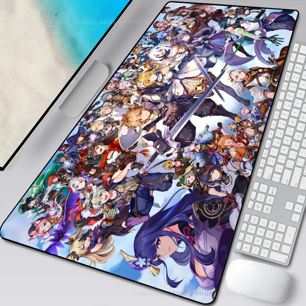 

Anime Genshin Impact Mousepad Mouse Mat Desk Mat With Pad Gaming Accessories Prime Gaming XXL Keyboard Pad Stitch Padding Mat