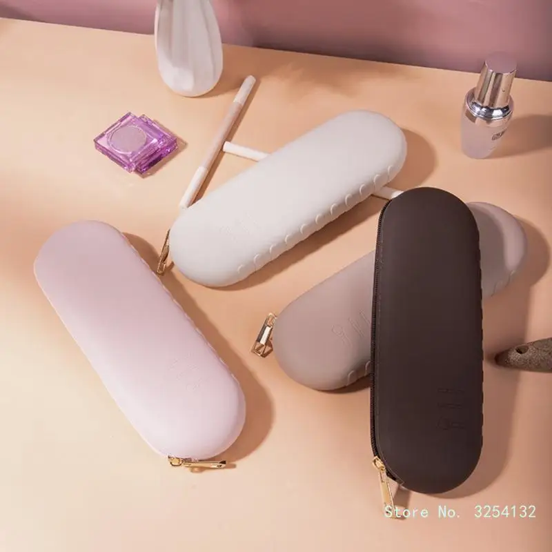 

Silicone Travel Makeup Brush Holder Large Capacity Cosmetic Storage Bag Portable Purse Container Box Waterproof