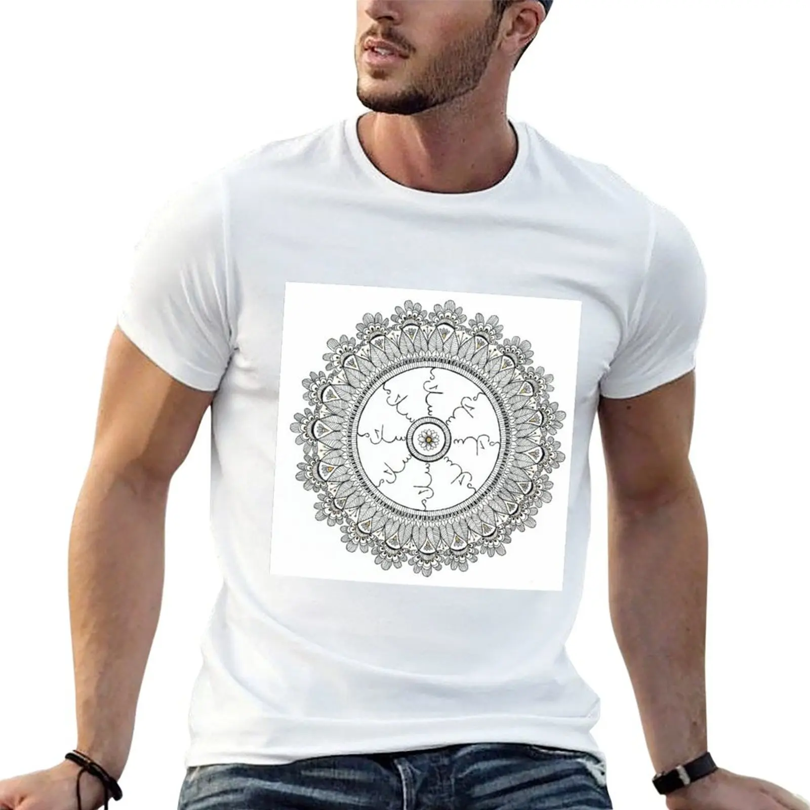 

Peace Mandala T-shirt funnys boys animal print anime summer clothes t shirts for men cotton