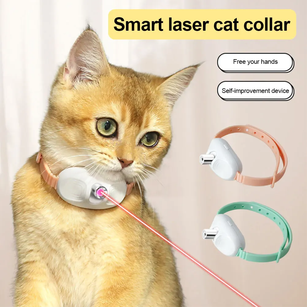 Electric Smart Amusing Kitten Collar Increase Agility Interactive Self Entertainment Cat Teasing Collar for Relieve Anxiety
