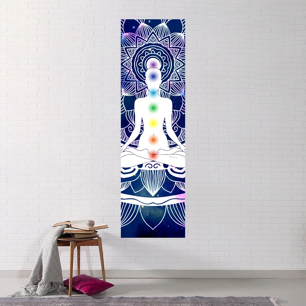 Indian Buddha Statue Meditation 7 Chakra Tapestry Wall Hanging Mandala Tapestries Wall Hanging Psychedelic Yoga Wall Hanging 3