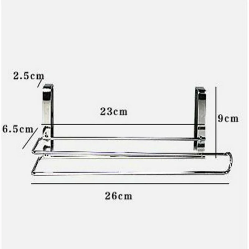 Fashion Roll Paper Towel Holder Stainless Steel Removable Organizer Hang Type Bathroom Kitchen Tissue Rack No Drilling