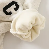 2024 Autumn Winter Baby Rompers Thick Lining Boys Jumpsuits Fur Lining Toddler Clothes Boys Outfit 3