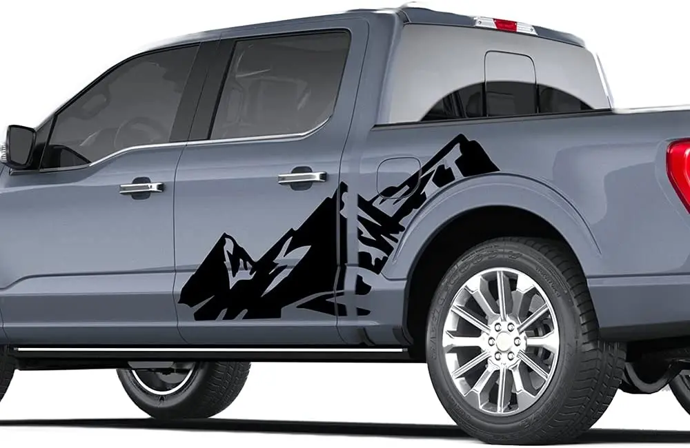 

Графические наклейки с боковыми горами, совместимые с Ford F150 (черный)