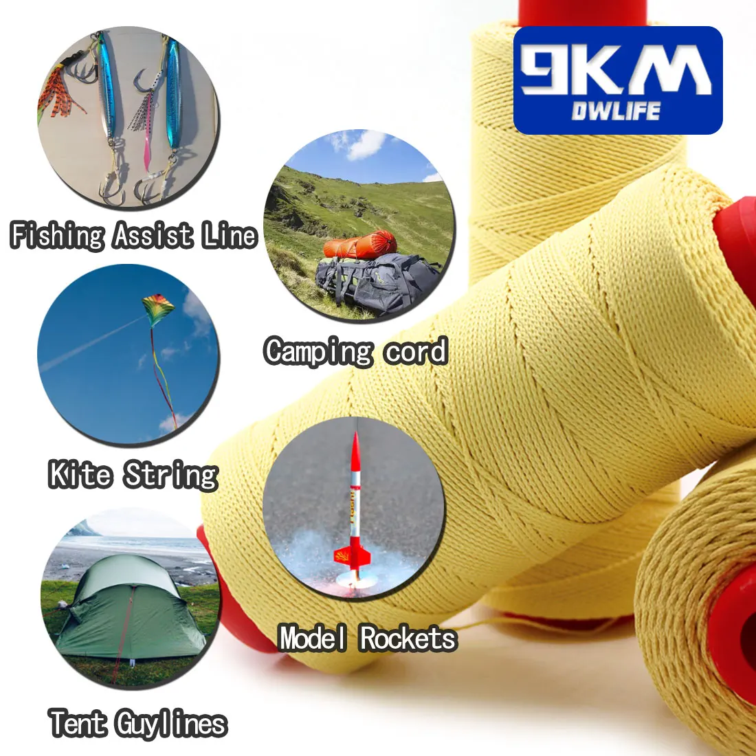 Kevlar Braided Line 40~2000lb High Strength Fishing Assistant Cord Kite  String Cut-Resistant Refractory Camping Tent Hiking Line