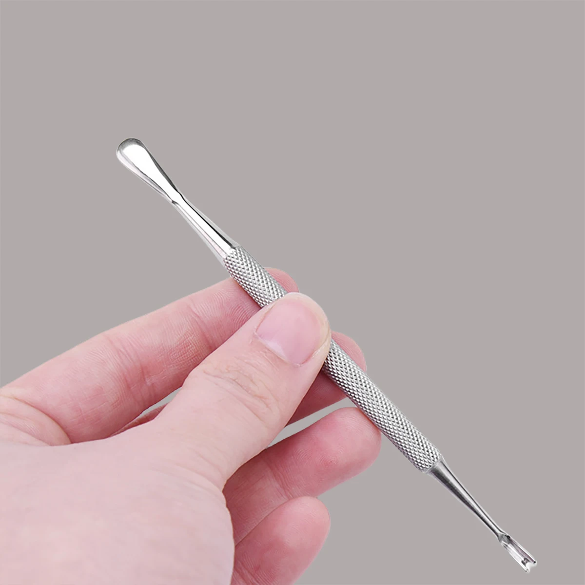 Description Picture 3 of item1pc Cuticle Pusher Professional Stainless Steel Nail Cuticle Remover Callus Dead Skin Fork Nail Manicure Pedicure Tools