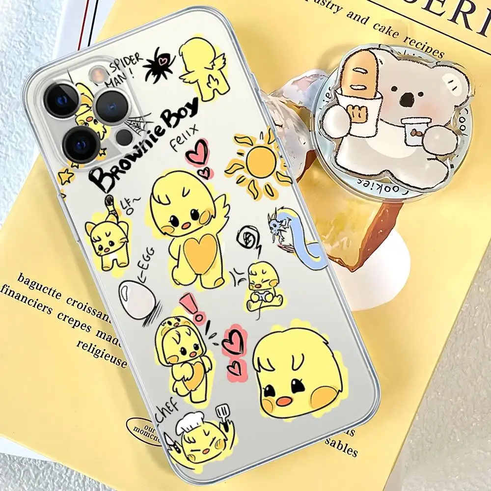 Kpop S-Stray Cartoon Kids Transparent TPU Phone Case For IPhone 17 11 12 13 14 15 16 Pro Max 16 Plus Cover – Detail 9