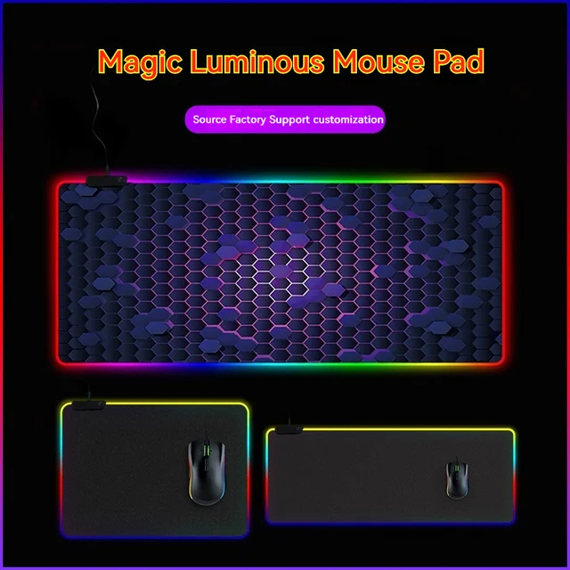 RGB Luminous Mousepad Mouse Mat Kawaii Gaming Accessories Non-slip Mouse  Pad LED Light Mausepad Tappetino Mouse Xxl Keyboard Mat - AliExpress