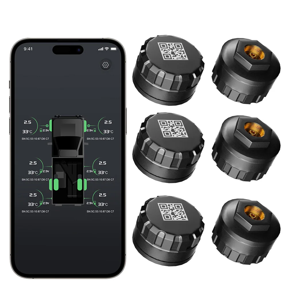 RV Truck Reifendruckkontrollsystem Auto TPMS 6 Sensoren Bluetooth Reifendruckkontrollsystem für Telefondiagnoseset