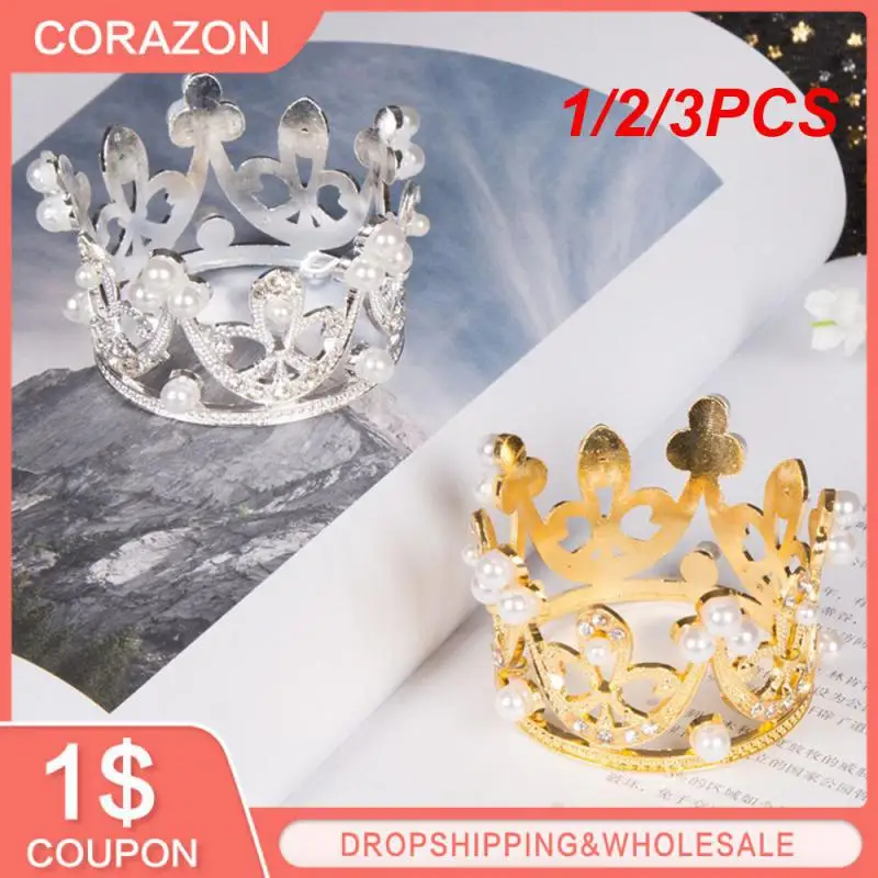 

1/2/3PCS Small Headwear Accessories Smooth And Shiny Party Decorations Unique Engagement Cake Cake Crown Wedding Cake