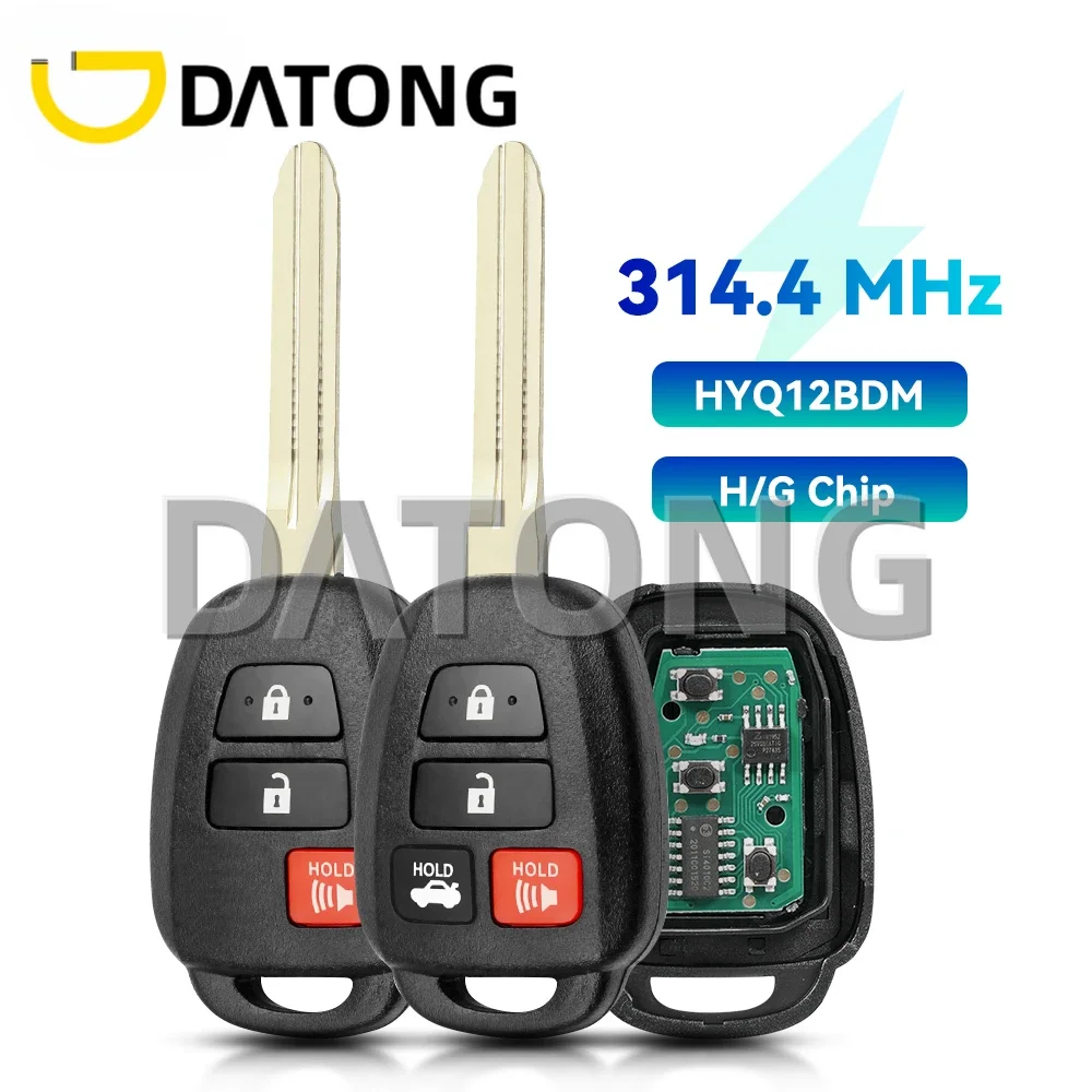 

Datong для Toyota Camry Corolla 2012, 2013, 2014, 2015, 2016, 2017, 314,4 МГц, H G, системная карта, 3/4 кнопки HYQ12BDM TOY43