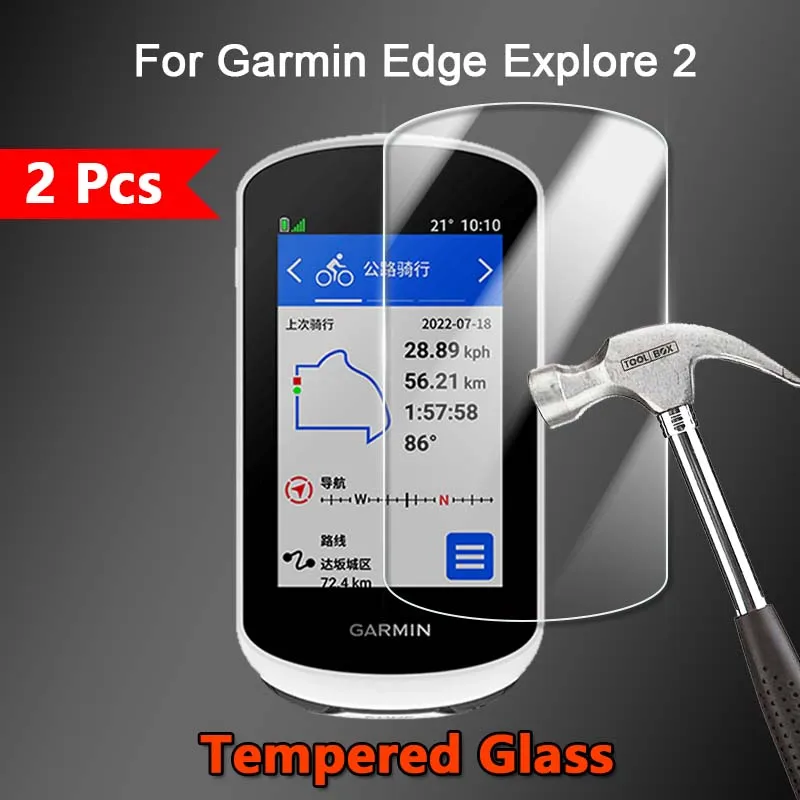 2 Pezzi Per Garmin Edge Explore 2 Hd Clear Ultra Slim 2.5D Antigraffio 9H Pellicola Proteggi Schermo Premium In Vetro Temperato Resistente