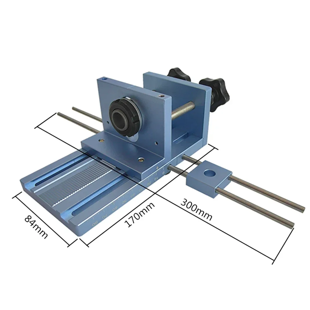 

Woodworking Hole Locator Roundwood Tenon Puncher Furniture Opening Device Aluminum Alloy With Desk Holder