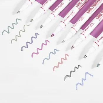 8pcs Metallic Outline Pens 5