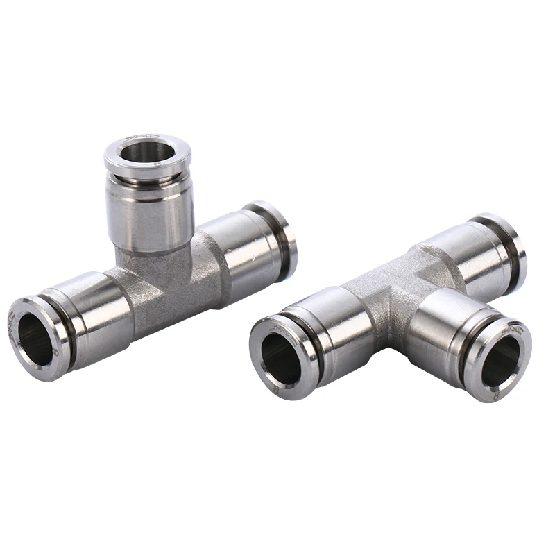

4mm 6mm 8mm 10mm 12mm 14mm 16mm Tee 3 Way Spliter Pneumatic 304 Stainless Steel Push In Quick Connector Release Air Fitting