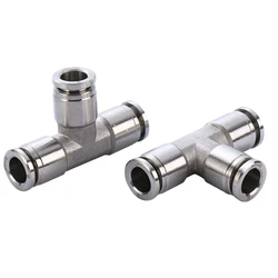 Stainless Steel Pneumatic Tee 3 - Way Splitter Quick Release Connector - 6mm