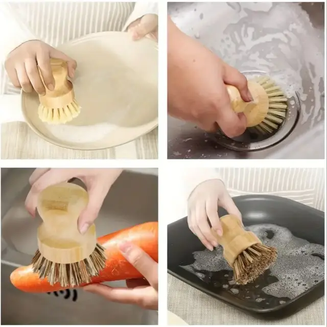 1/2/3pcs Multi-Functional Kitchen Cleaning Brush Set - Effective Dish Brush, Heavy-Duty Pot Brush, Durable Construction 5