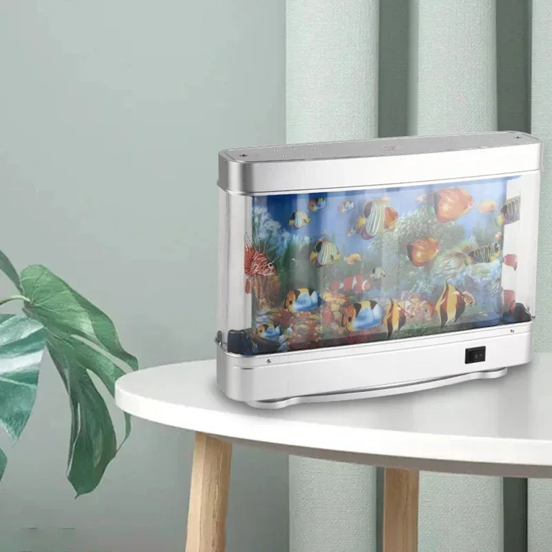 

Home Fishtank Simulation Fish Aquarium Decor Lamp Ocean Tank Cute Fake Night Room Light Led Dynamic Virtual Desktop Decoration