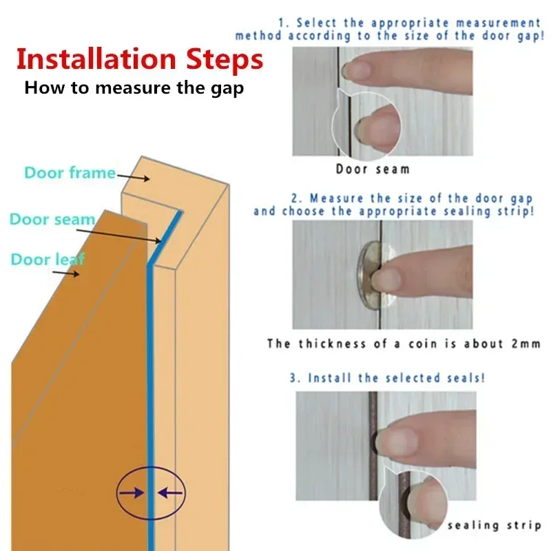 The Sealing Strip For The Entrance Door Is SelfAdhesive And Elastic, With Wind, Sound Insulation, Collision, And Wear Resistance