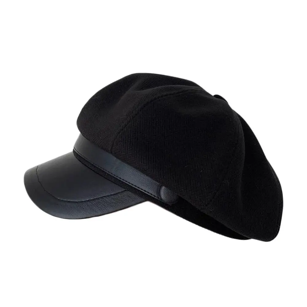 Adjustable Woolen Winter Beret Hat Windproof Breathable Newsboy Pumpkin Hat Vintage Elegant Panama Cap for Women - Image 2