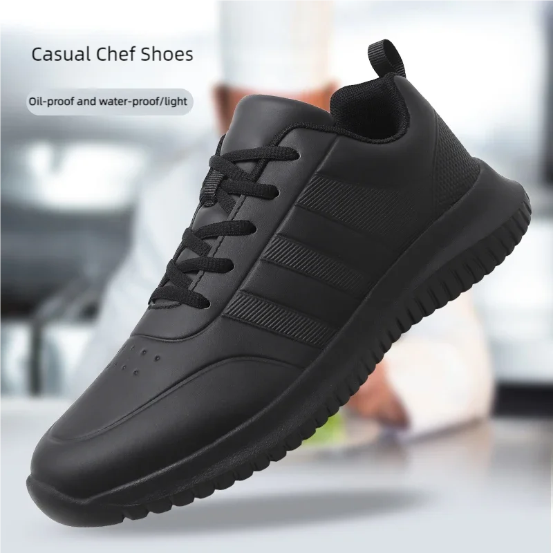 Scarpe da cuoco quattro stagioni suola morbida antiscivolo scarpe da lavoro da cucina portatili impermeabili a prova di olio moda scarpe casual da uomo taglie forti