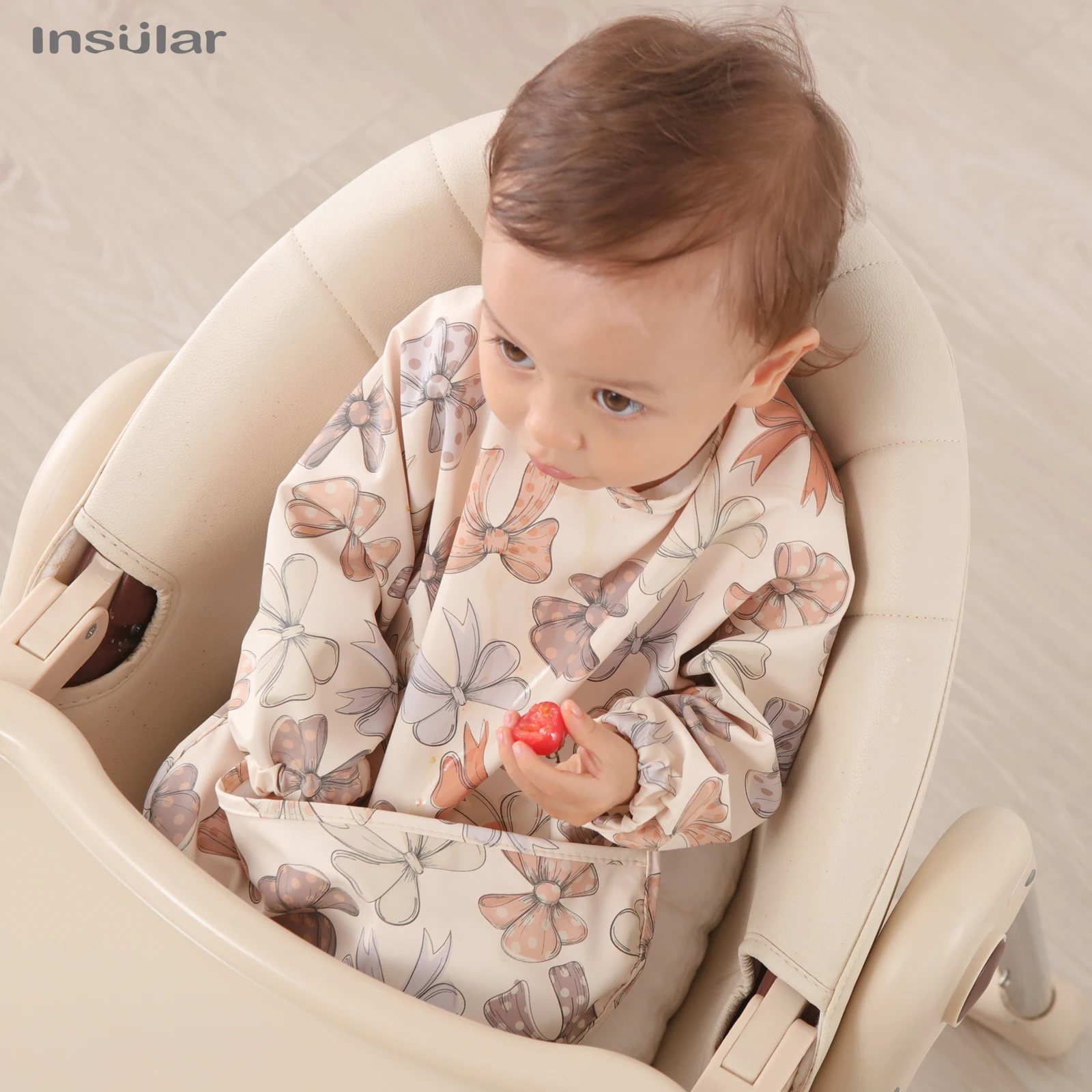 Waterproof Long Sleeve Baby Feeding Bib with Pocket