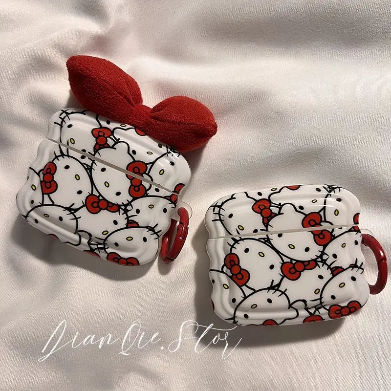 

Sanrio Hello Kitty Protective Anime simple high value Anti-scratch Bluetooth Earphone Case Kawaii Bowknot for AirPods 1 2 3 por