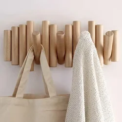 Nordic Solid Wood Coat Rack with Hooks Hat Clothing Storage Shelves Wall Mounted Hanger Entrance Hallway Furniture Space Saving