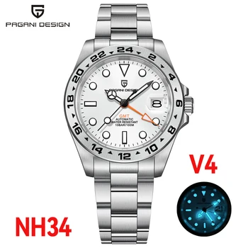 （Local delivery）PAGANI DESIGN 2025 New NH34 Men's GMT Automatic Mechanical Watches Stainless Steel 10Bar Sport BWG-9 Clock 1