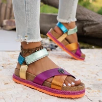 Sandales pour femmes, respirantes, décontractées, plates, grandes tailles, confortables, été 2026, Sandalias De Mujer 4