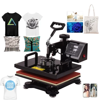 12x15 Inch Combo Heat Press Machine Professional Dual Digital Sublimation Heat Transfer Swing Machine 360-degree Rotation 1