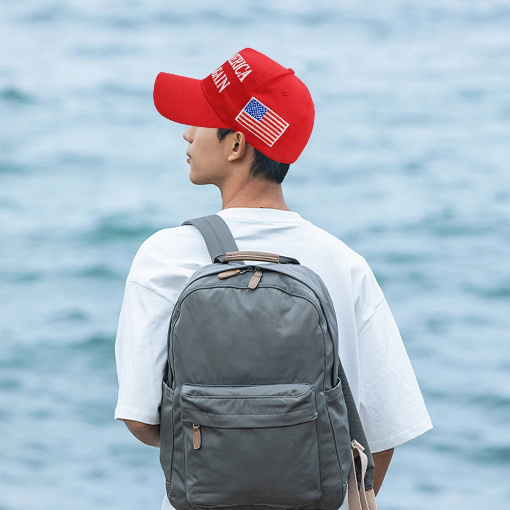 Make America Great Again Slogan USA Flag Hat Dome Make America Great Again Flag Baseball Cap Sunshade MAGA Merchandise 3