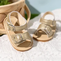 KIDSUN 2023 Newborn Baby Sandals Shoes Infant Girl Boy Summer Rubber Learther Anti-slip Flat Soft Toddler First Walkers Shoes 5