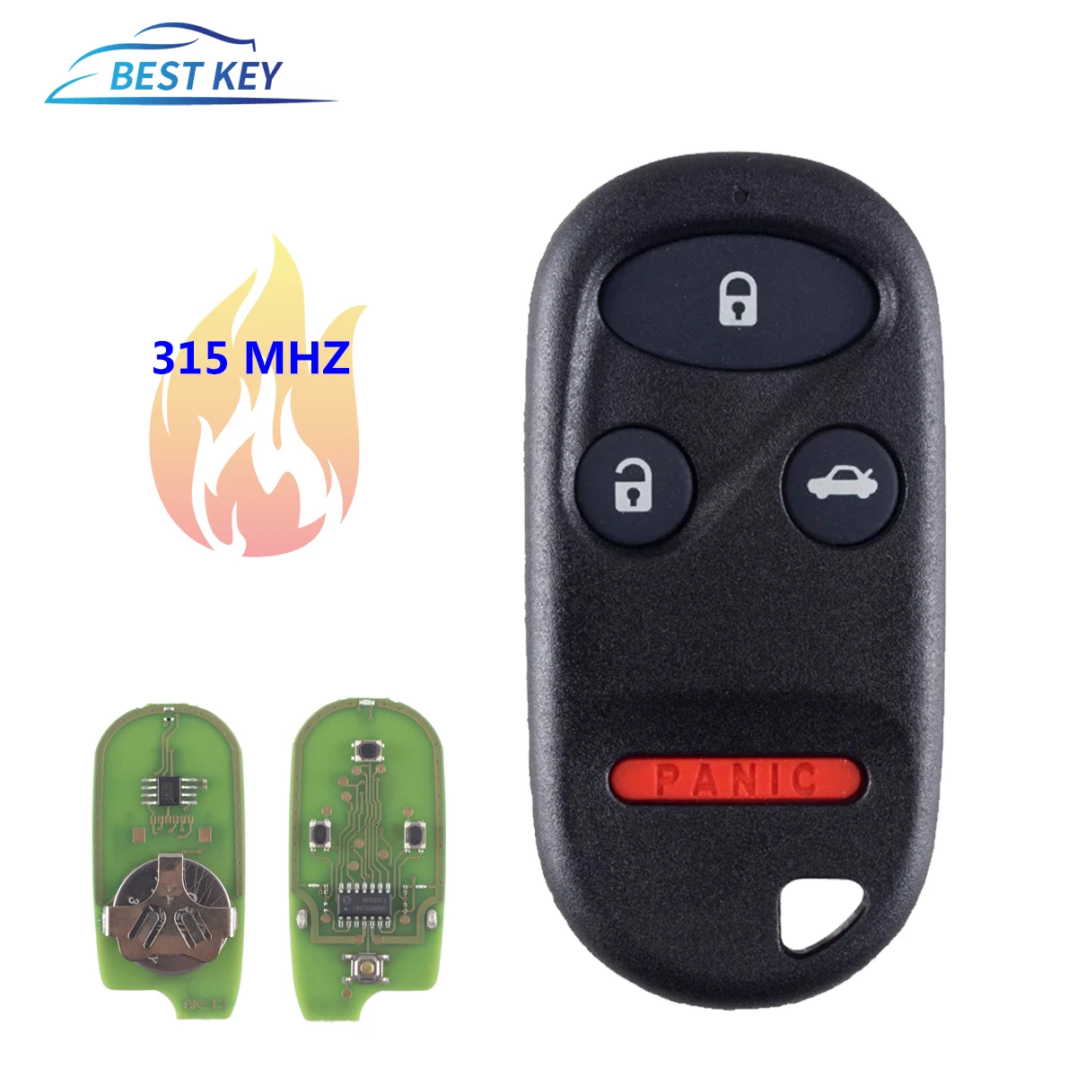 BEST KEY  Remote Key  For Honda Accord Alarm 1998 1999 2000 2001 2002 2003 315MHz Keyless Entry Transmitter Key  KOBUTAH2T