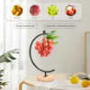 Banana Holder Stand Moon Shape Banana Hanger Rack Metal Fruit Hanger with Wood Base Stable Stand Decorative Grape Stands Holder 3