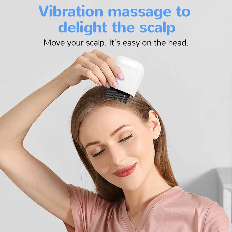 Electric Head Scalp Massager Red Light Vibration Massage Comb Essential Oil Liquid Guide Massager Anti Hair Loss Scalp Care Tool