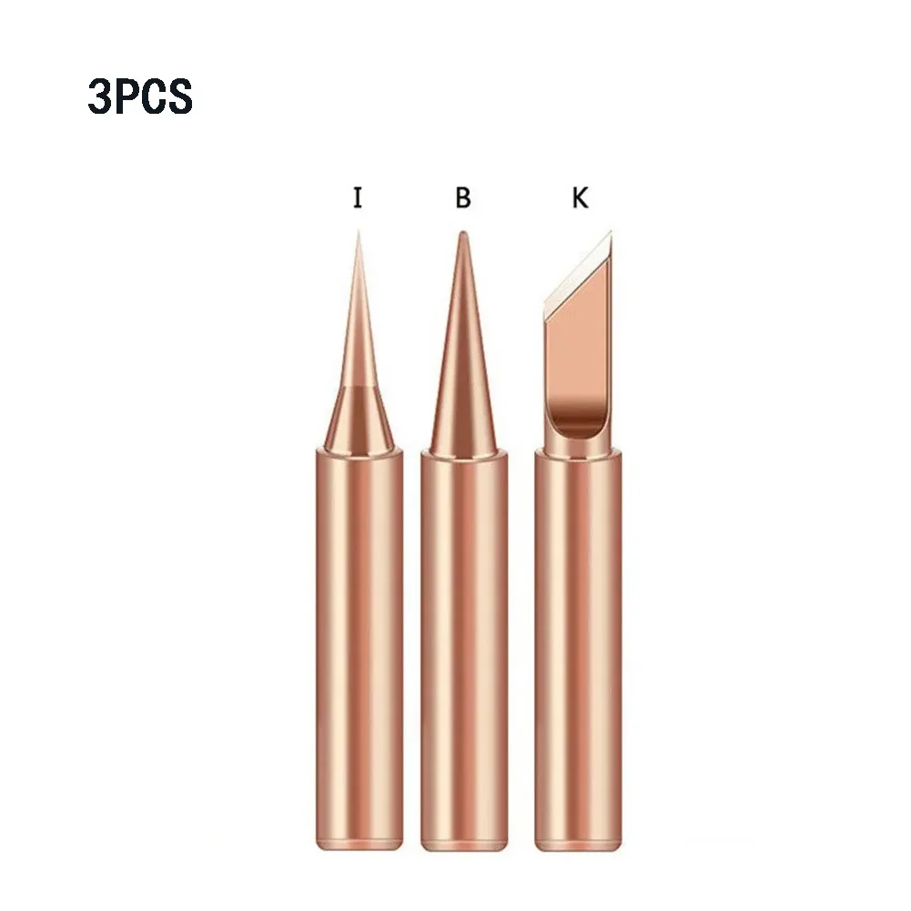 3/5Pcs Soldering Iron Tip Pure Copper 900M Soldering Iron Head Set Inside Hot Bare Copper Electric Welding Tools