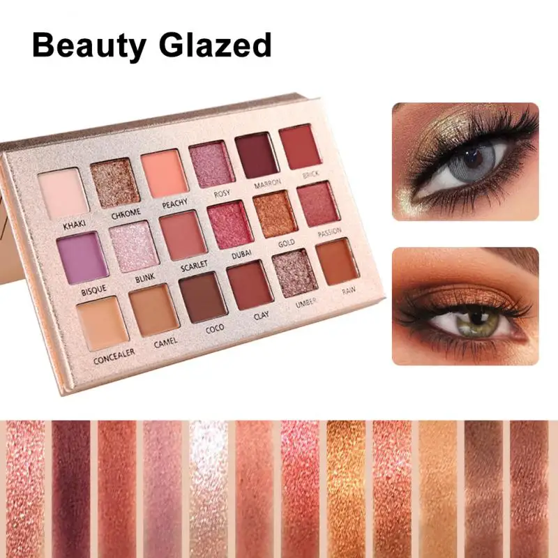 

Beauty Glazed 18 Colors Pigment Gorgeous Eyeshadow Palette Shimmer Pearl Matte Eye Shadow Glitter Makeup Chinese Cosmetic TSLM2